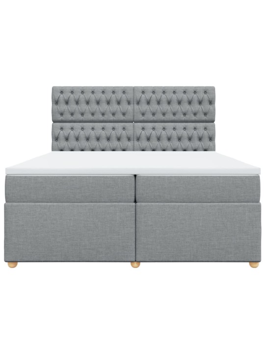 Box spring postel s matrací světle šedá 200 x 200 cm textil