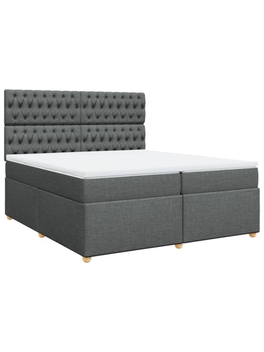 Box spring postel s matrací tmavě šedá 200x200 cm textil