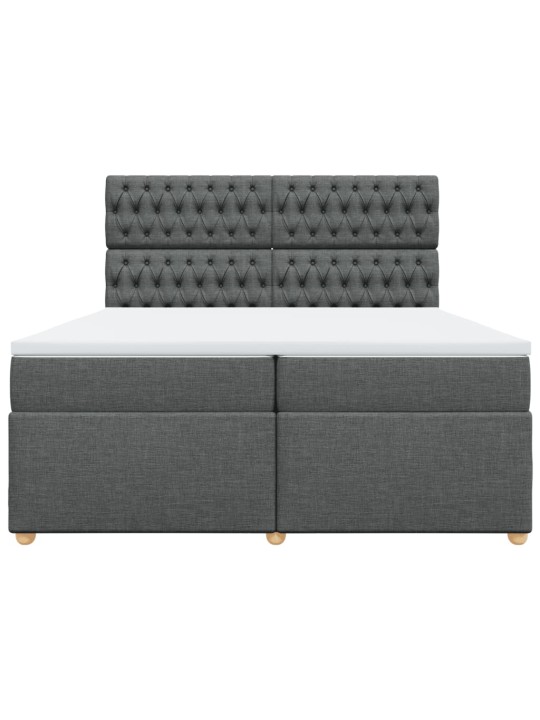 Box spring postel s matrací tmavě šedá 200x200 cm textil