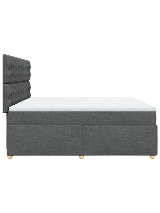 Box spring postel s matrací tmavě šedá 200x200 cm textil
