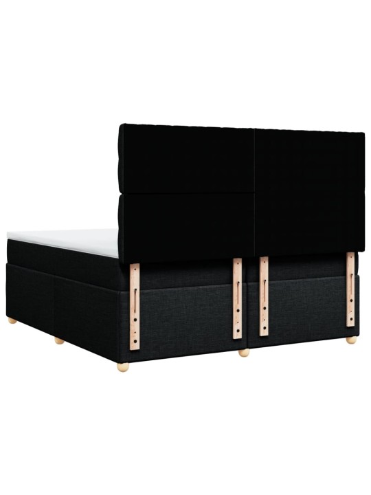 Box spring postel s matrací černá 200x200 cm textil