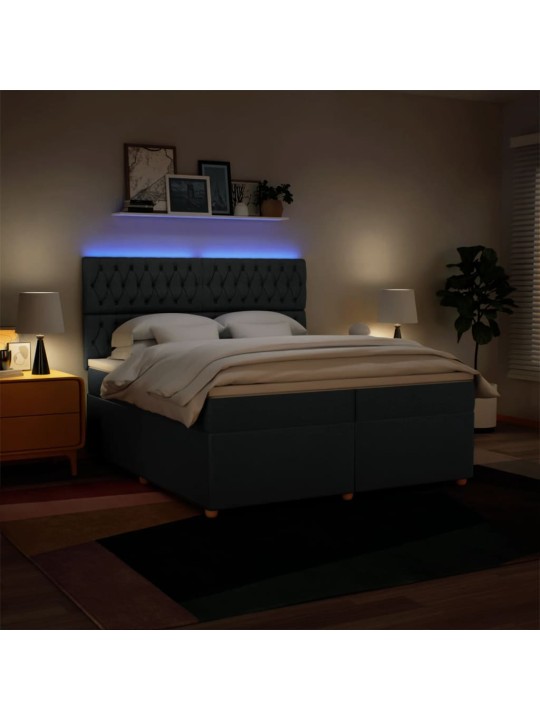 Box spring postel s matrací modrá 200x200 cm textil