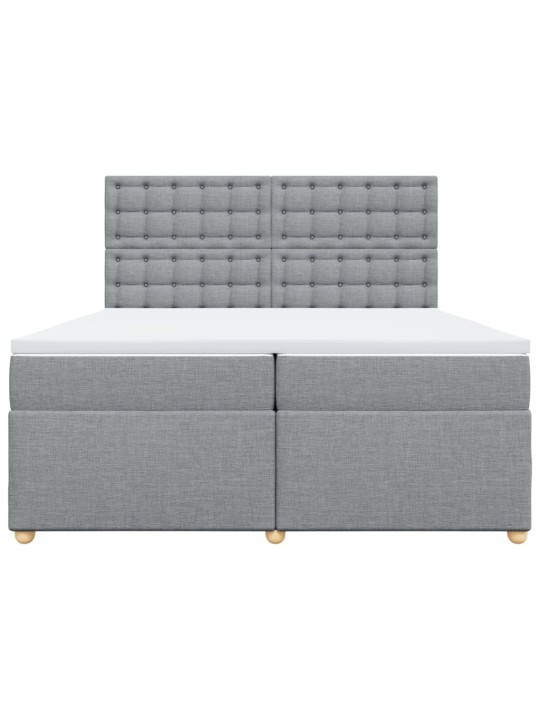 Box spring postel s matrací světle šedá 200 x 200 cm textil