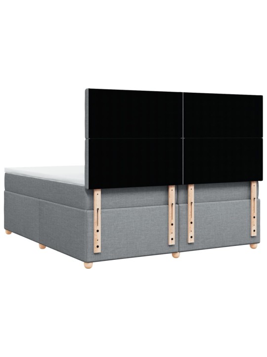 Box spring postel s matrací světle šedá 200 x 200 cm textil