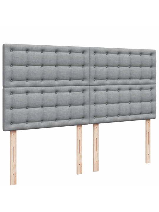 Box spring postel s matrací světle šedá 200 x 200 cm textil