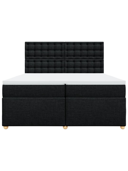 Box spring postel s matrací černá 200x200 cm textil