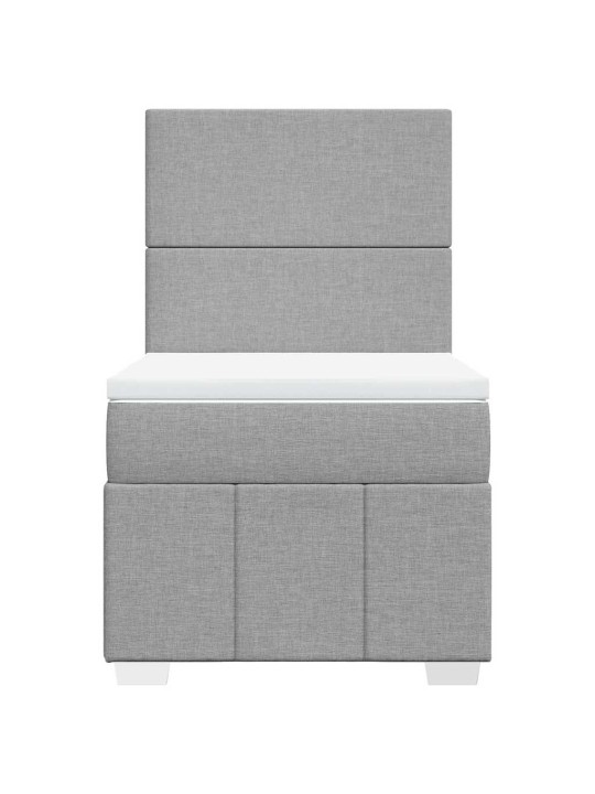 Box spring postel s matrací světle šedá 80 x 200 cm textil