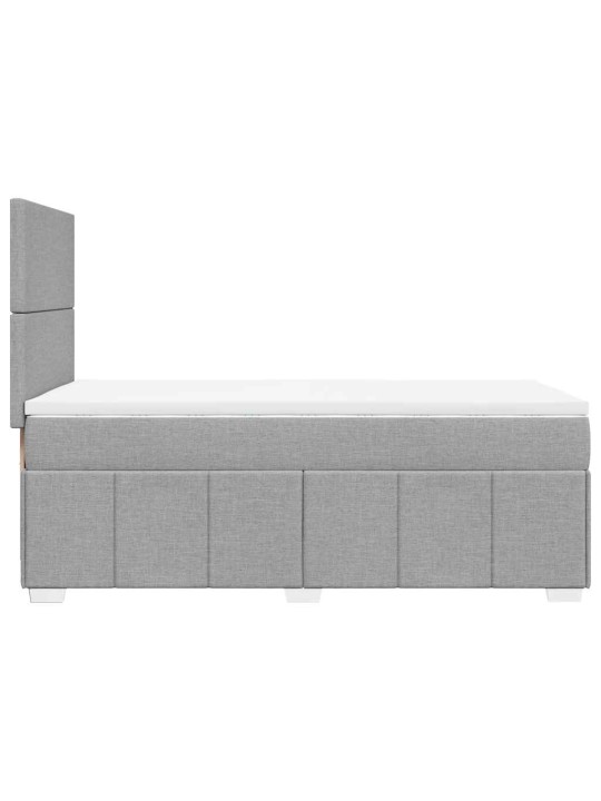 Box spring postel s matrací světle šedá 80 x 200 cm textil