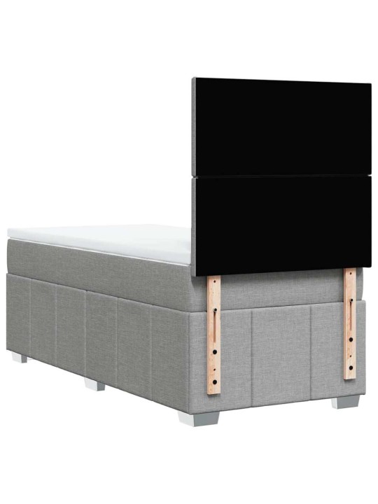 Box spring postel s matrací světle šedá 80 x 200 cm textil