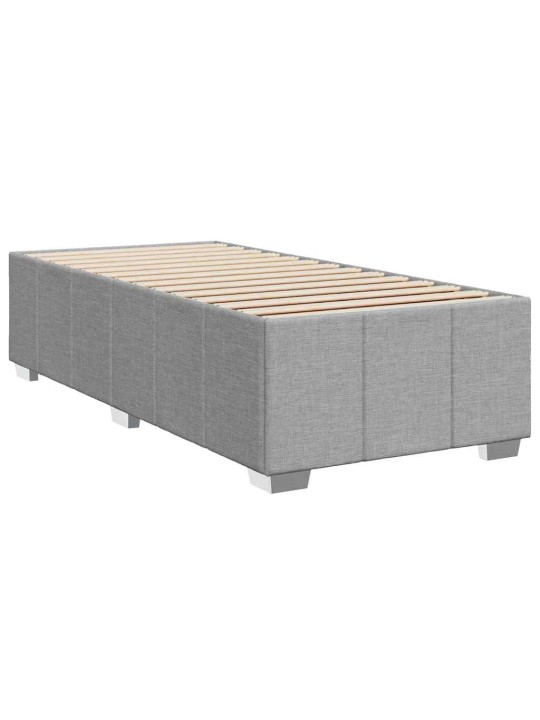 Box spring postel s matrací světle šedá 80 x 200 cm textil