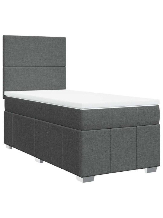 Box spring postel s matrací tmavě šedá 80 x 200 cm textil