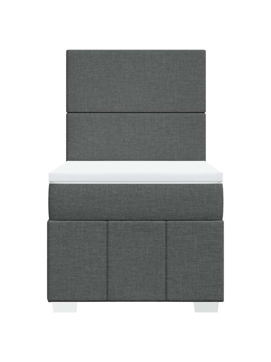 Box spring postel s matrací tmavě šedá 80 x 200 cm textil