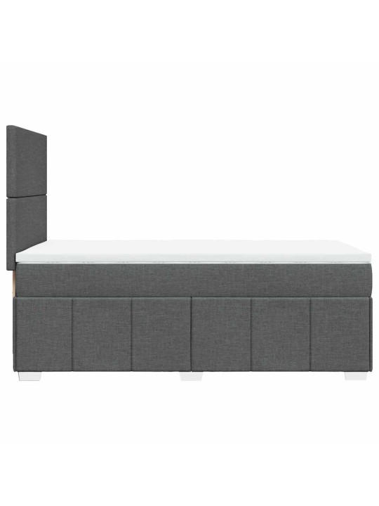 Box spring postel s matrací tmavě šedá 80 x 200 cm textil