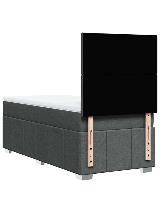 Box spring postel s matrací tmavě šedá 80 x 200 cm textil