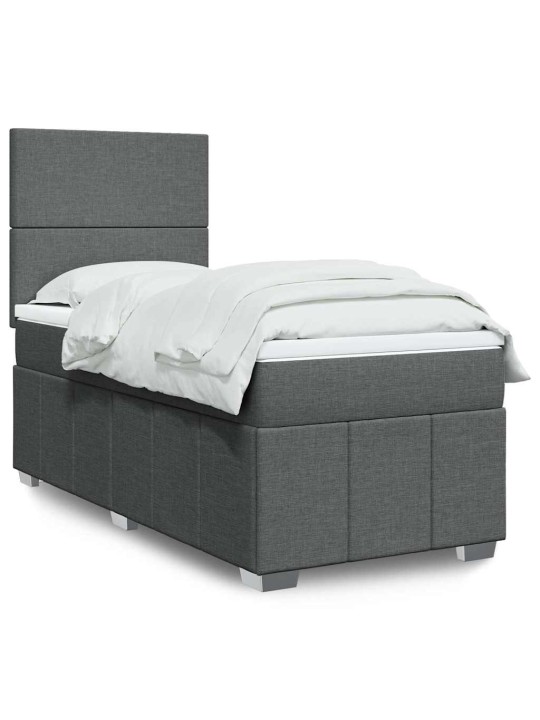 Box spring postel s matrací tmavě šedá 80 x 200 cm textil