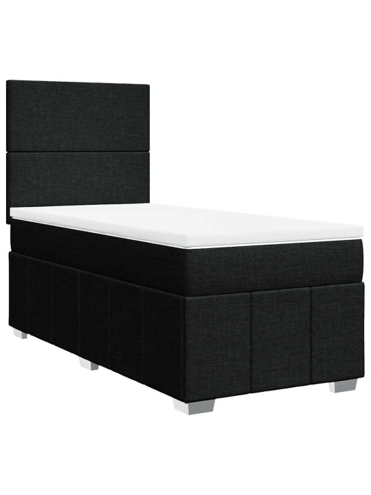 Box spring postel s matrací černá 80 x 200 cm textil