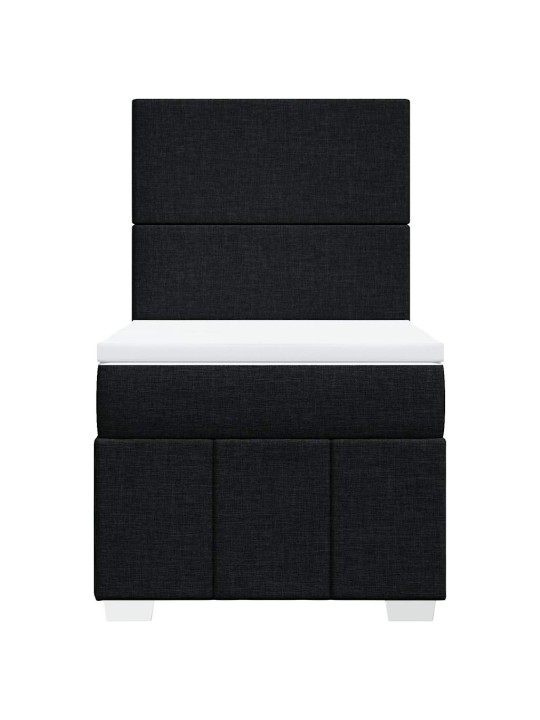 Box spring postel s matrací černá 80 x 200 cm textil
