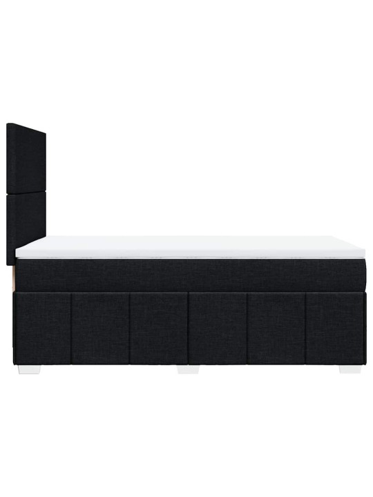 Box spring postel s matrací černá 80 x 200 cm textil