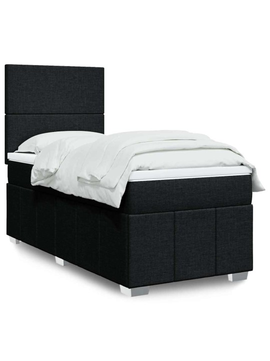 Box spring postel s matrací černá 80 x 200 cm textil