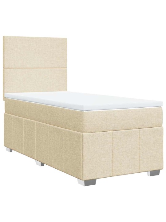 Box spring postel s matrací krémová 80 x 200 cm textil