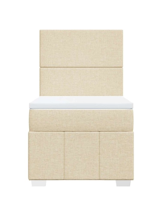Box spring postel s matrací krémová 80 x 200 cm textil