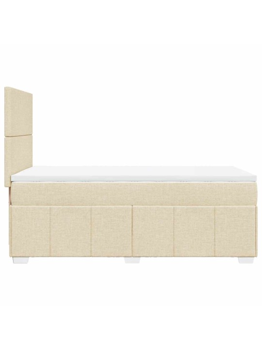 Box spring postel s matrací krémová 80 x 200 cm textil