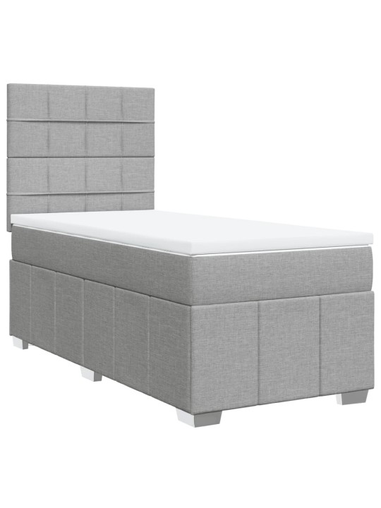 Box spring postel s matrací světle šedá 80 x 200 cm textil