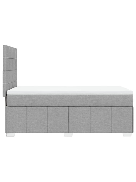 Box spring postel s matrací světle šedá 80 x 200 cm textil
