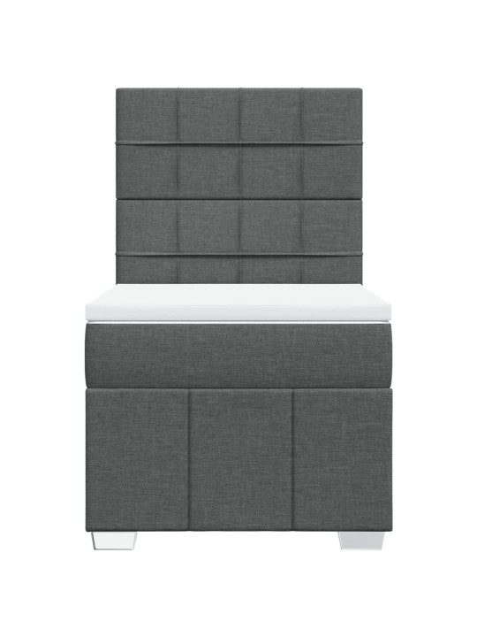 Box spring postel s matrací tmavě šedá 80 x 200 cm textil