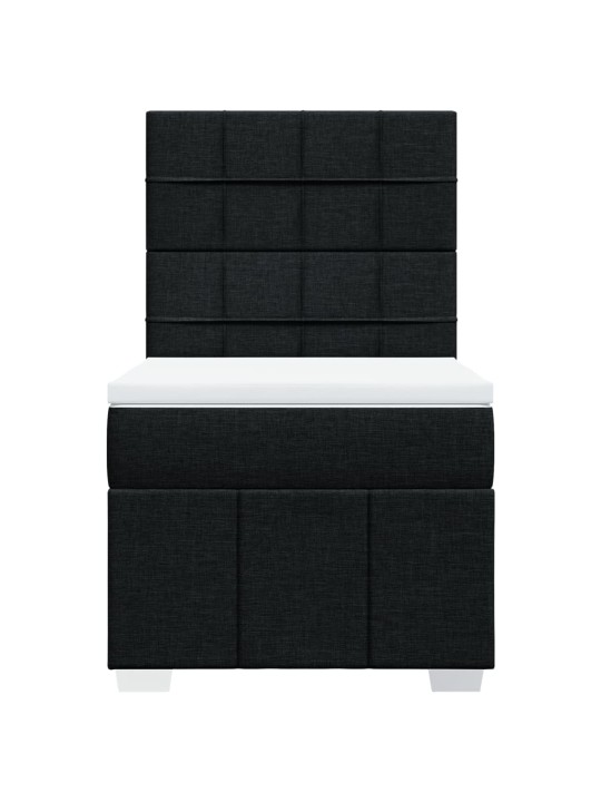 Box spring postel s matrací černá 80 x 200 cm textil