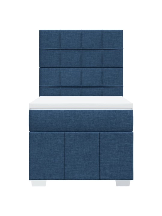 Box spring postel s matrací modrá 80x200 cm textil