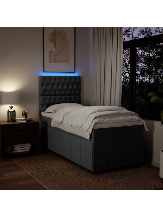 Box spring postel s matrací tmavě šedá 80 x 200 cm textil