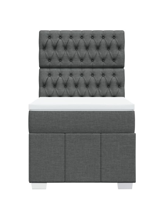 Box spring postel s matrací tmavě šedá 80 x 200 cm textil