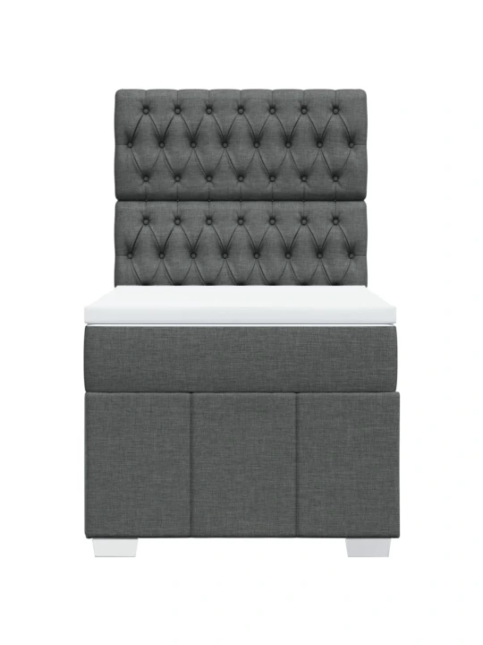 Box spring postel s matrací tmavě šedá 80 x 200 cm textil