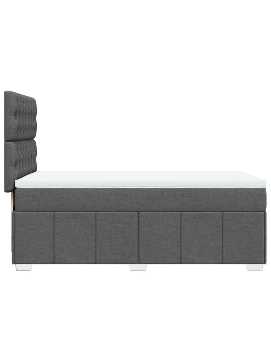 Box spring postel s matrací tmavě šedá 80 x 200 cm textil