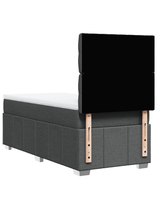 Box spring postel s matrací tmavě šedá 80 x 200 cm textil