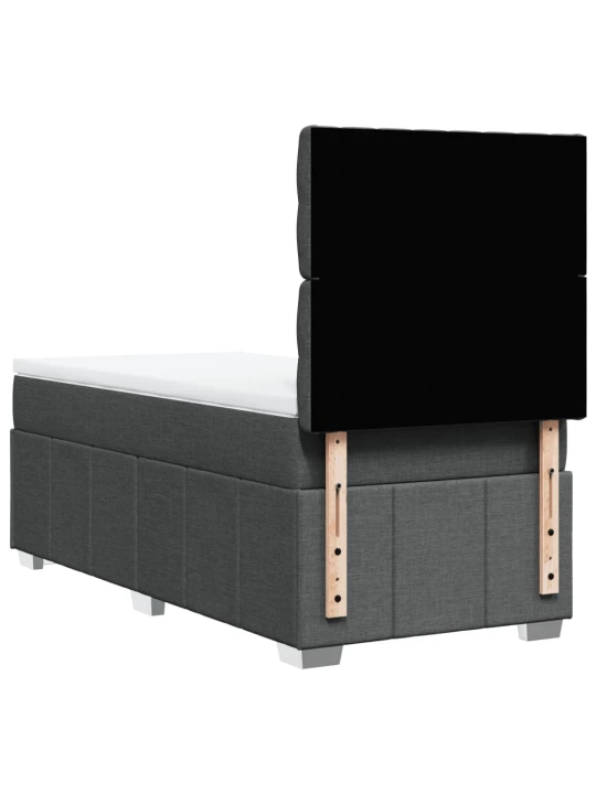 Box spring postel s matrací tmavě šedá 80 x 200 cm textil