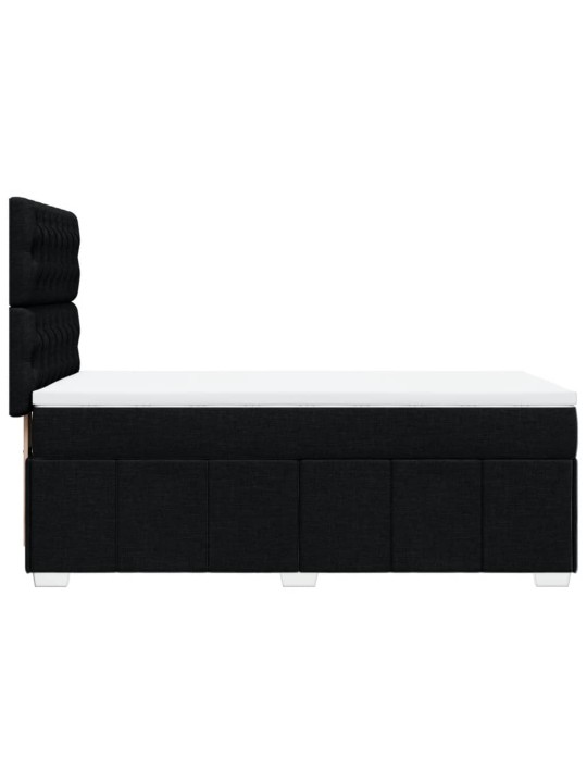 Box spring postel s matrací černá 80 x 200 cm textil