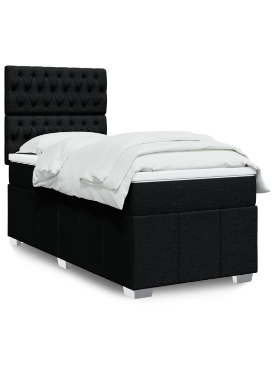 Box spring postel s matrací černá 80 x 200 cm textil