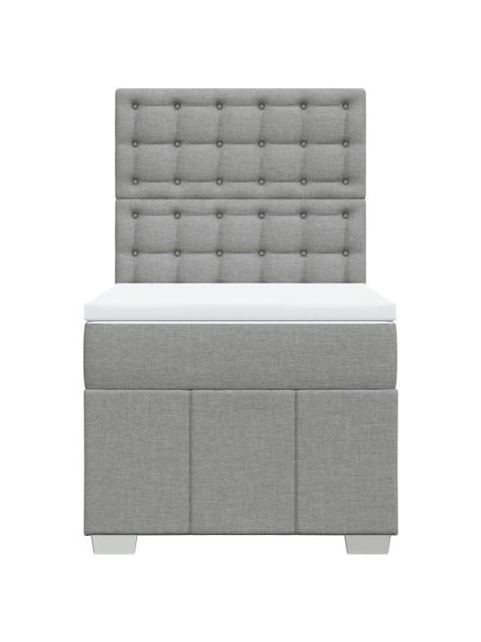 Box spring postel s matrací světle šedá 80 x 200 cm textil