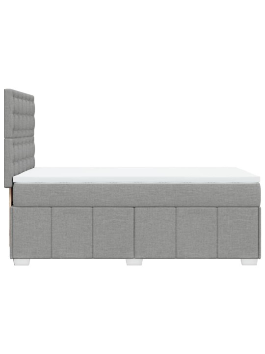 Box spring postel s matrací světle šedá 80 x 200 cm textil