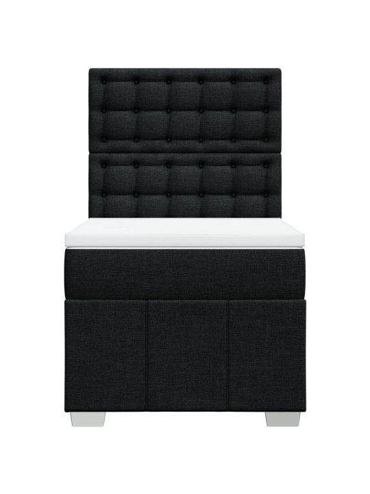 Box spring postel s matrací černá 80 x 200 cm textil