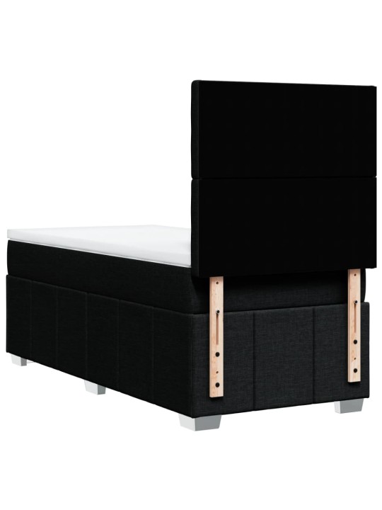 Box spring postel s matrací černá 80 x 200 cm textil