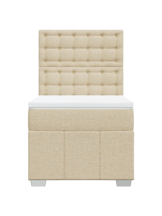 Box spring postel s matrací krémová 80 x 200 cm textil