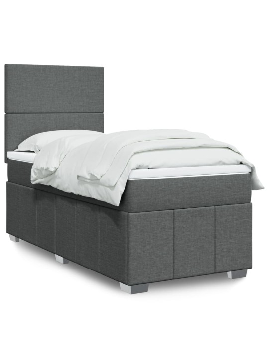 Box spring postel s matrací tmavě šedá 90x190 cm textil