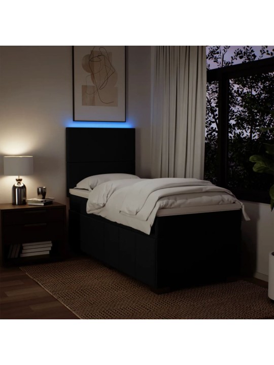 Box spring postel s matrací černá 90x190 cm textil