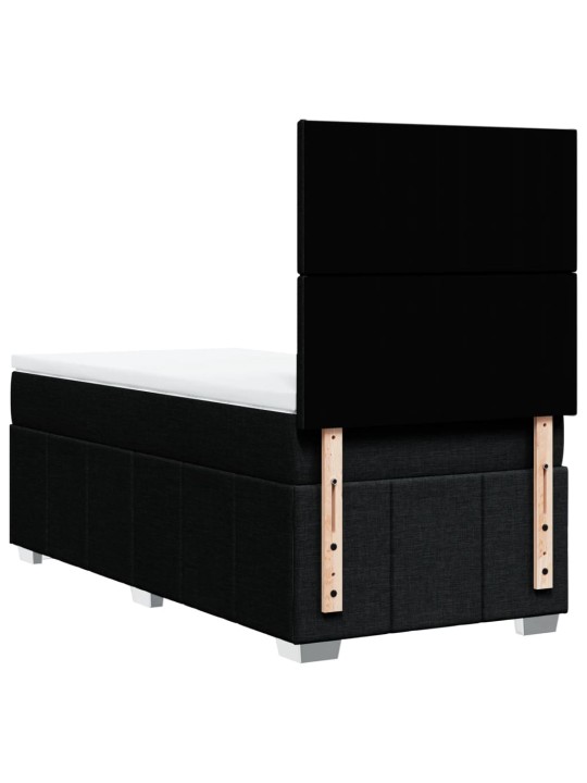 Box spring postel s matrací černá 90x190 cm textil