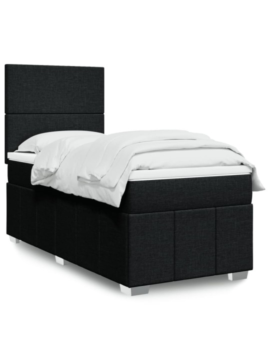Box spring postel s matrací černá 90x190 cm textil