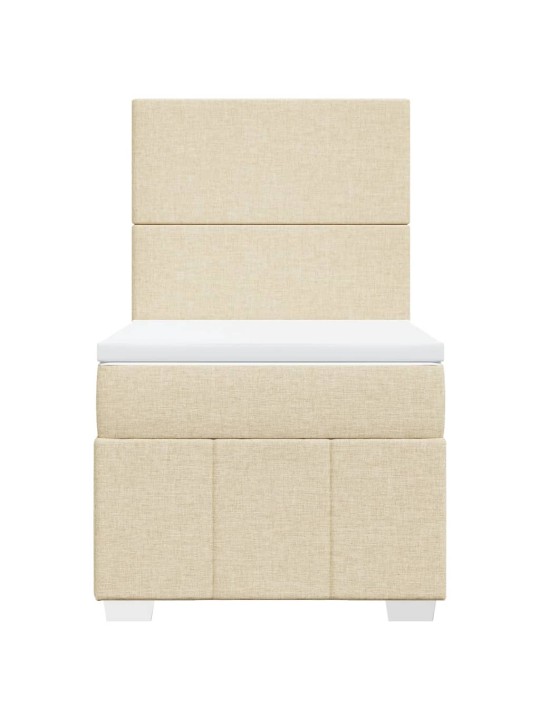 Box spring postel s matrací krémová 90x190 cm textil