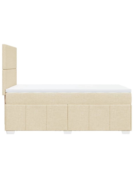 Box spring postel s matrací krémová 90x190 cm textil
